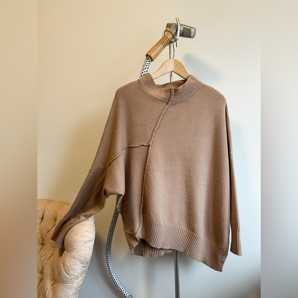 🤎Grade & Gather🤎 Asymmetrical Mockneck Sweater / Size L